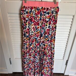 Love Moschino Floral Maxi Skirt with Pink Waistband